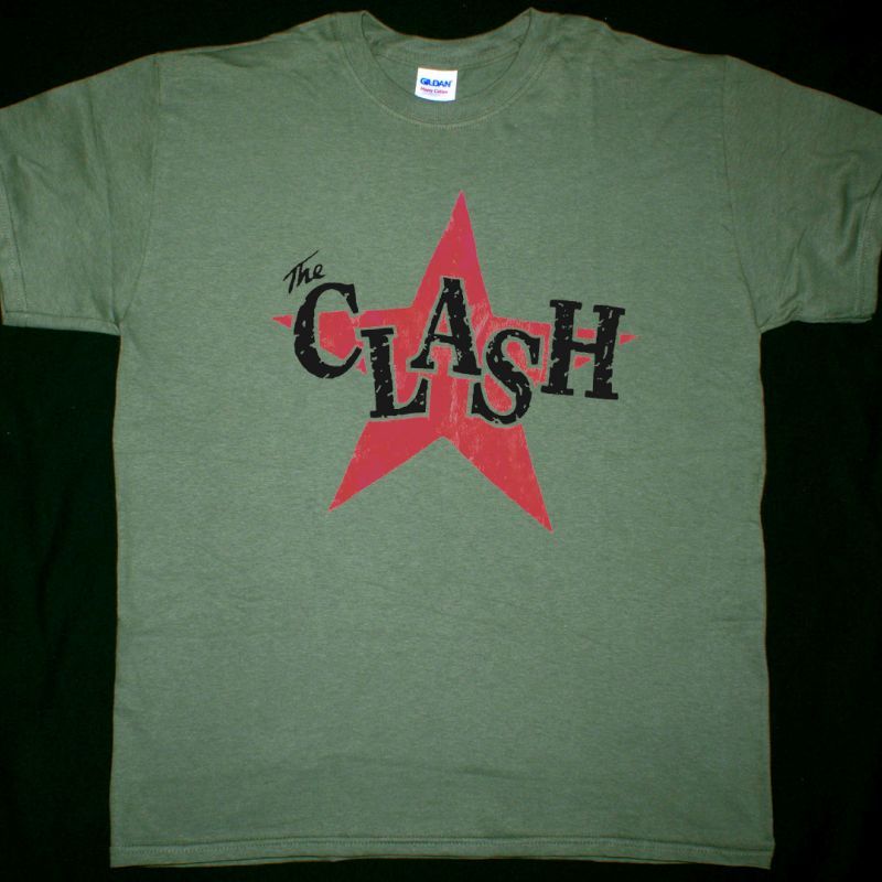 THE CLASH CLASH CITY ROCKERS NEW KAKHI T-SHIRT