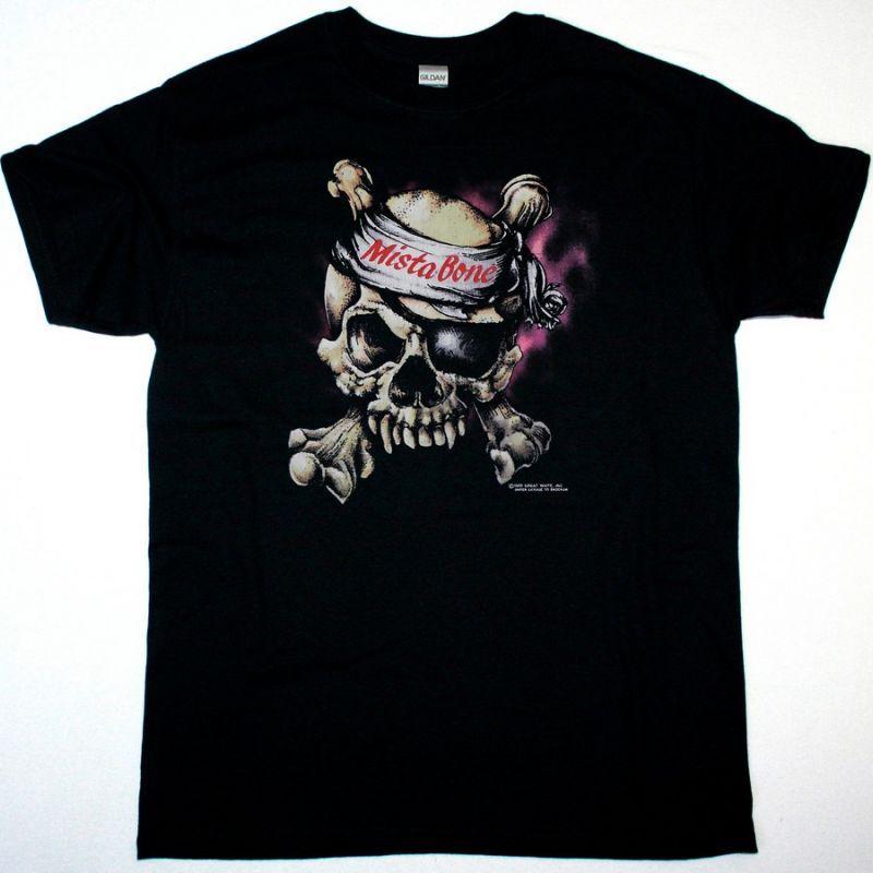 GREAT WHITE MISTA BONE TOUR 1989 NEW BLACK-TSHIRT