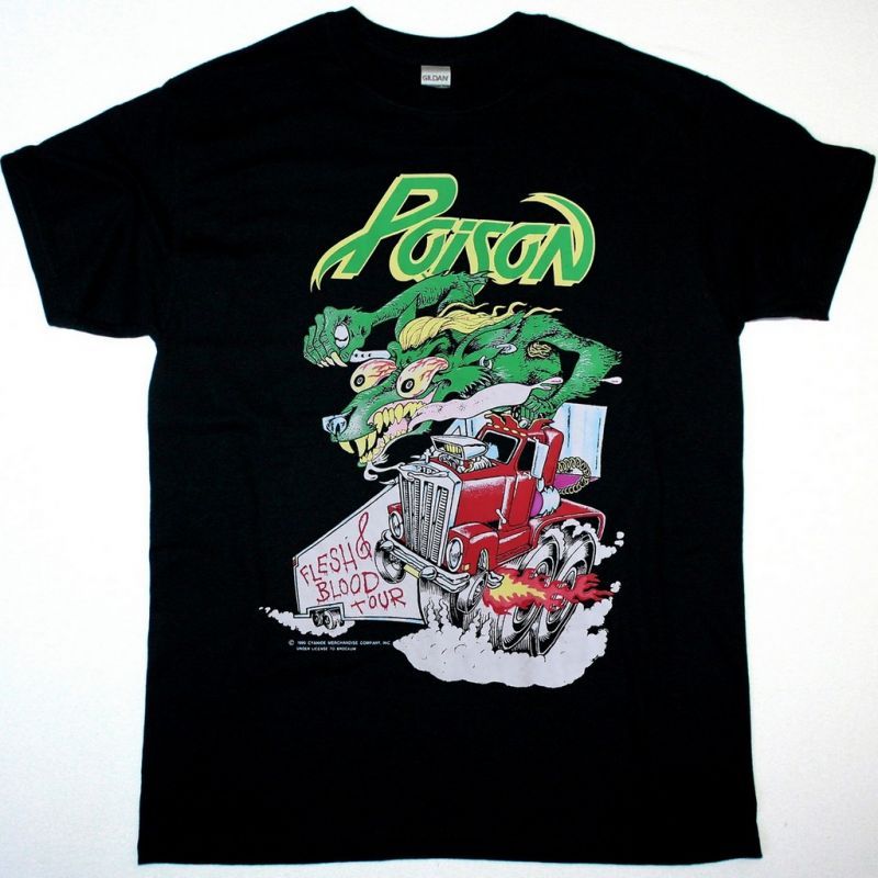 POISON FLESH & BLOOD TOUR NEW BLACK T-SHIRT