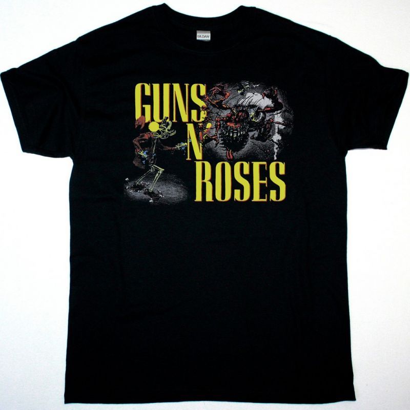 GUNS N ROSES WAS HERE TOUR NEW BLACK T-SHIRT