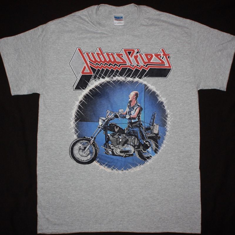 JUDAS PRIEST DEFENDERS OF THE FAITH TOUR NEW SPORT GREY T-SHIRT