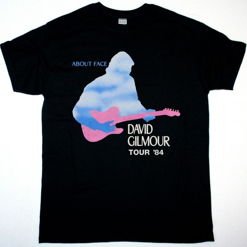 DAVID GILMOUR ABOUT FACE TOUR 1984 NEW BLACK T-SHIRT