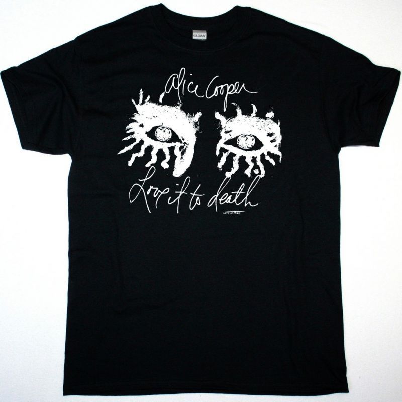 ALICE COOPER LOVE IT TO DEATH 1971 NEW BLACK T SHIRT