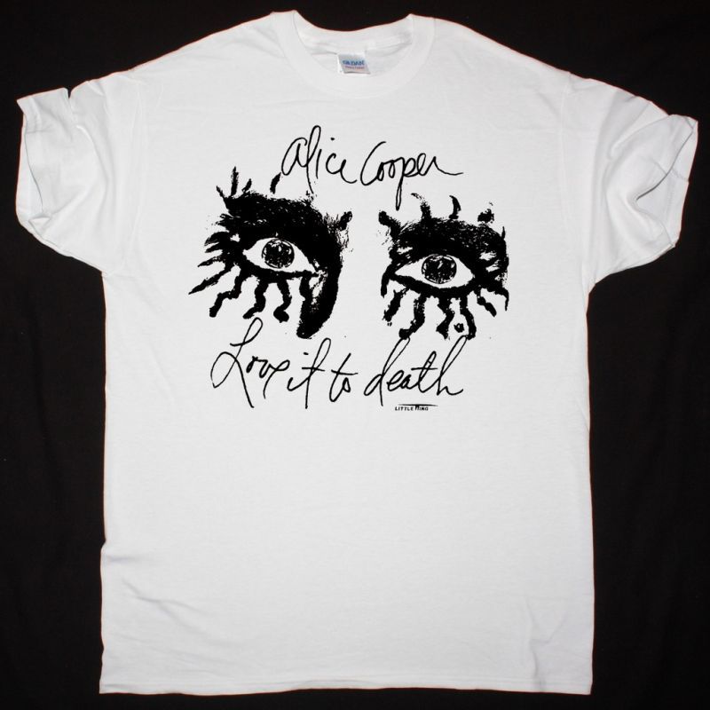 ALICE COOPER LOVE IT TO DEATH 1971 NEW WHITE T SHIRT