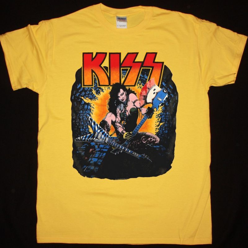 KISS ROCKS TEXAS NEW YELLOW T-SHIRT