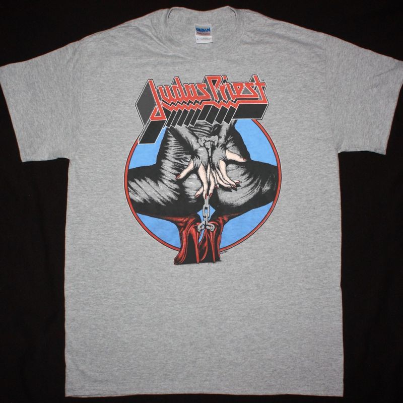 JUDAS PRIEST DEFENDERS TOUR 1984 NEW SPORT GREY T-SHIRT