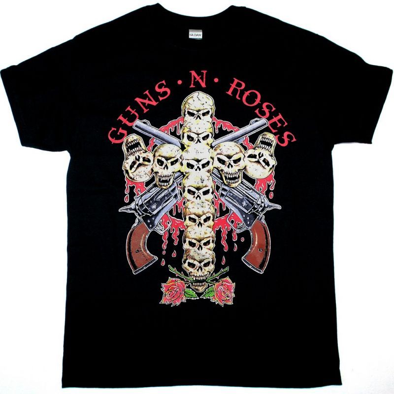 GUNS N ROSES SKULLS USE YOUR ILLUSION TOUR  NEW BLACK T-SHIRT