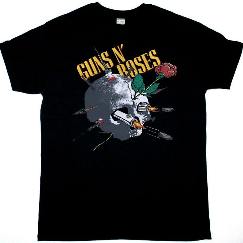 GUNS N ROSES SKULL APPETITE FOR DESTRUCTION NEW BLACK T-SHIRT