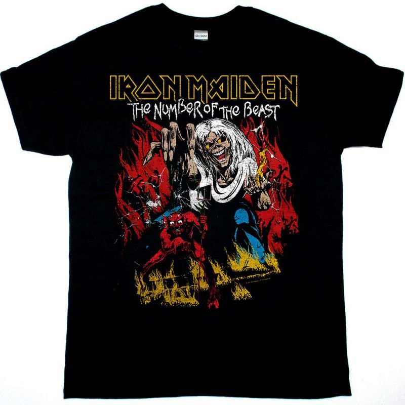 IRON MAIDEN NUMBER OF THE BEAST 666 NEW BLACK T SHIRT