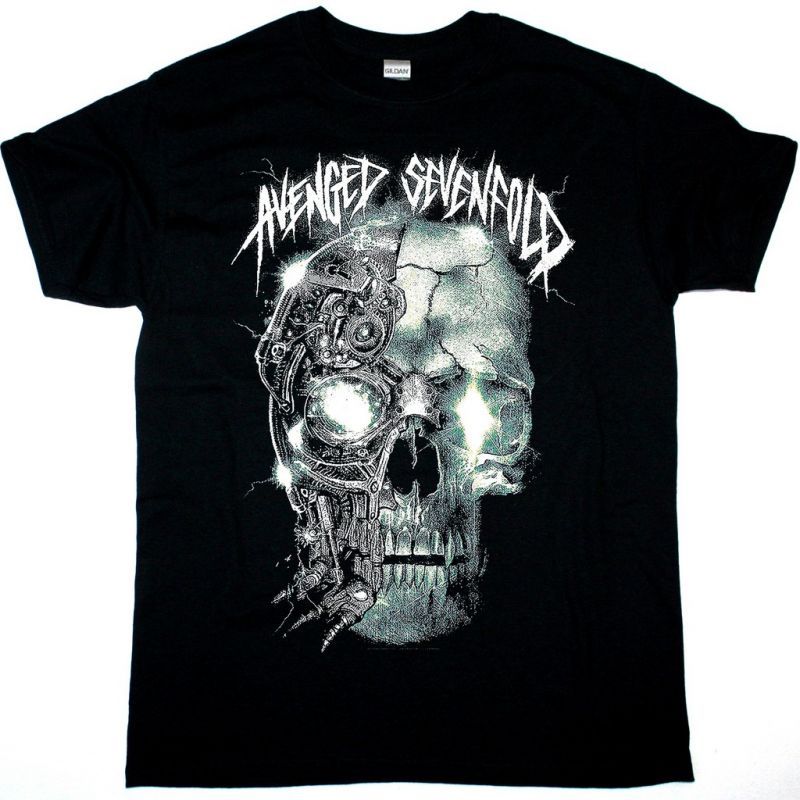 AVENGED SEVENFOLD MECHANICAL SKULL NEW BLACK T-SHIRT