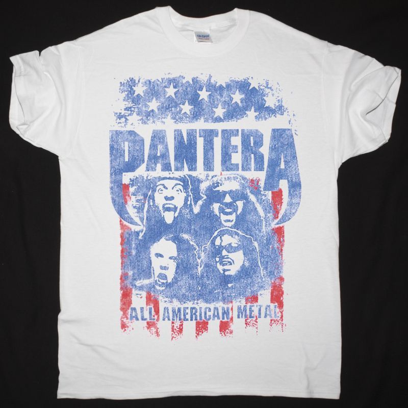 PANTERA ALL AMERICAN METAL NEW WHITE T SHIRT