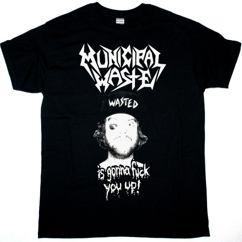 MUNICIPAL WASTE WASTED NEW BLACK T-SHIRT