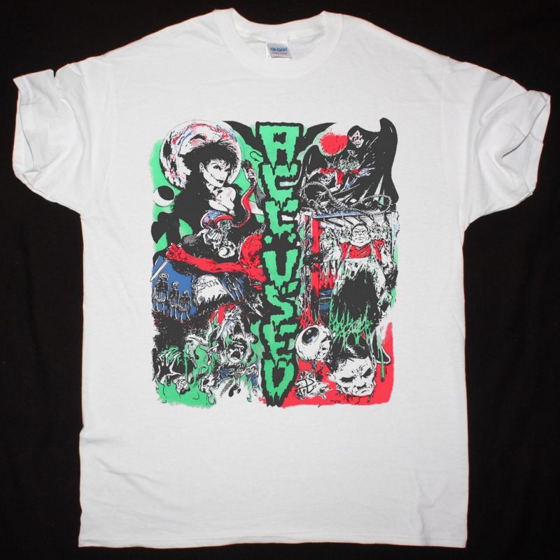 THE ACCUSED PANIC IN THE CASKET NEW WHITE T SHIRT