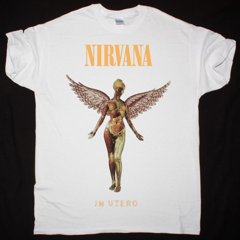 NIRVANA IN UTERO NEW WHITE T-SHIRT