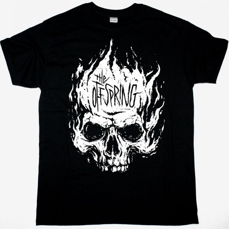 THE OFFSPRING WHITE SKULL LOGO NEW BLACK T-SHIRT