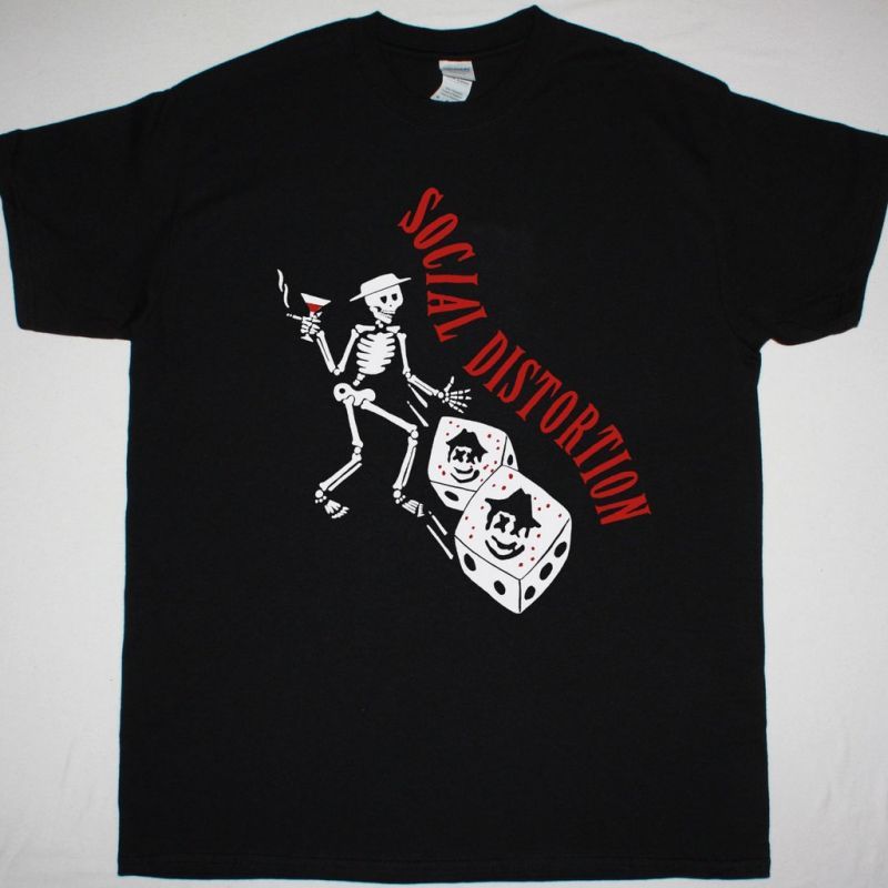 SOCIAL DISTORTION BAD LUCK TOUR NEW BLACK T SHIRT