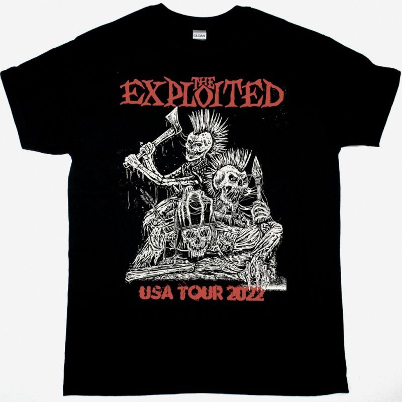 EXPLOITED REAL PUNK ROCK TOUR 2022 NEW BLACK T-SHIRT