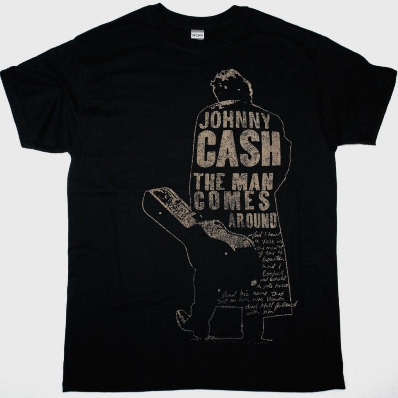 JOHNNY CASH THE MAN COMES AROUND NEW BLACK T-SHIRT