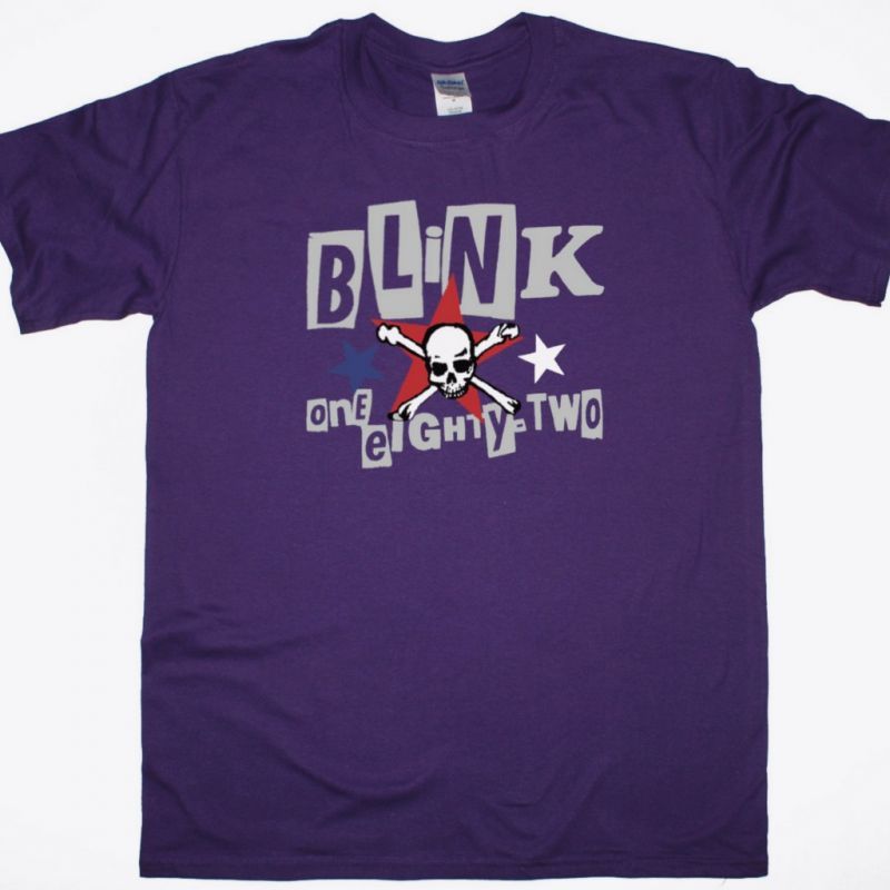 BLINK 182 ONE EIGHTY TWO SKULL CROSSBONES NEW PURPLE T-SHIRT