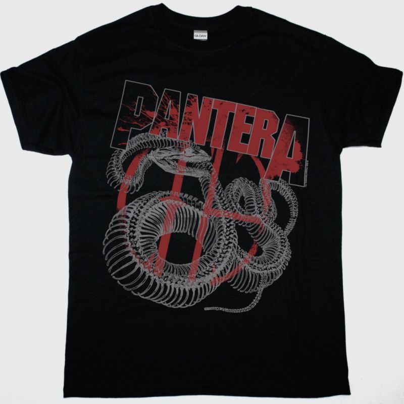 PANTERA SNAKE SKELETON NEW BLACK T-SHIRT
