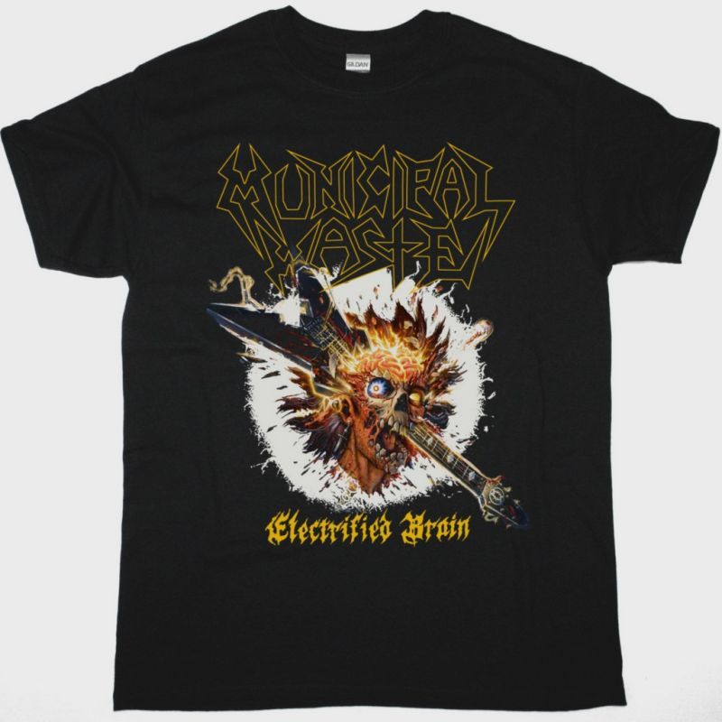 MUNICIPAL WASTE ELECTRIFIED BRAIN NEW BLACK T-SHIRT