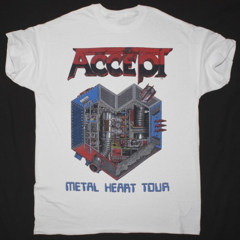 ACCEPT METAL HEART TOUR NEW WHITE T-SHIRT