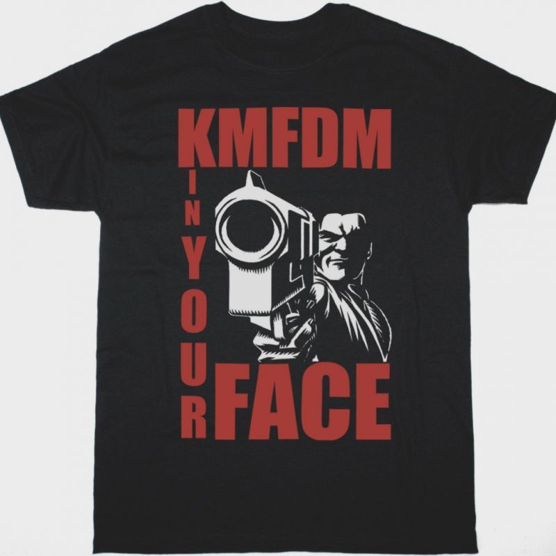 KMFDM IN YOUR FACE TOUR 1995 NEW BLACK T SHIRT