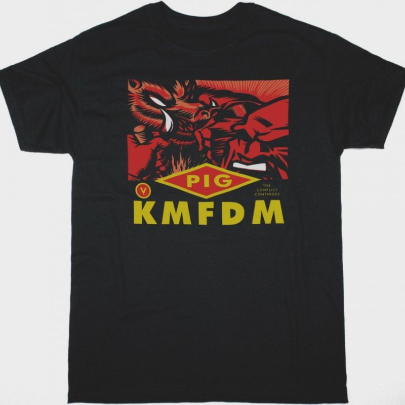PIG VS KMFDM SIN SEX & SALVATION NEW BLACK T SHIRT