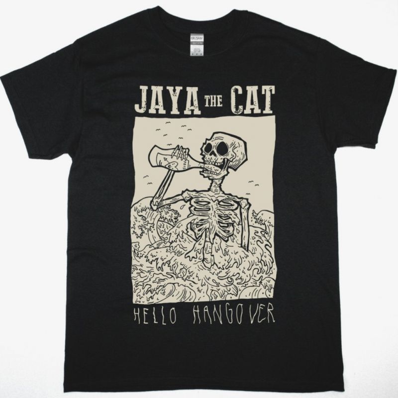JAYA THE CAT HELLO HANGOVER NEW BLACK T-SHIRT