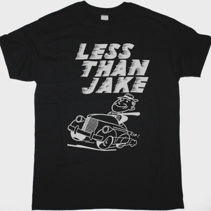 LESS THAN JAKE DRIVING CAR NEW BLACK T SHIRT
