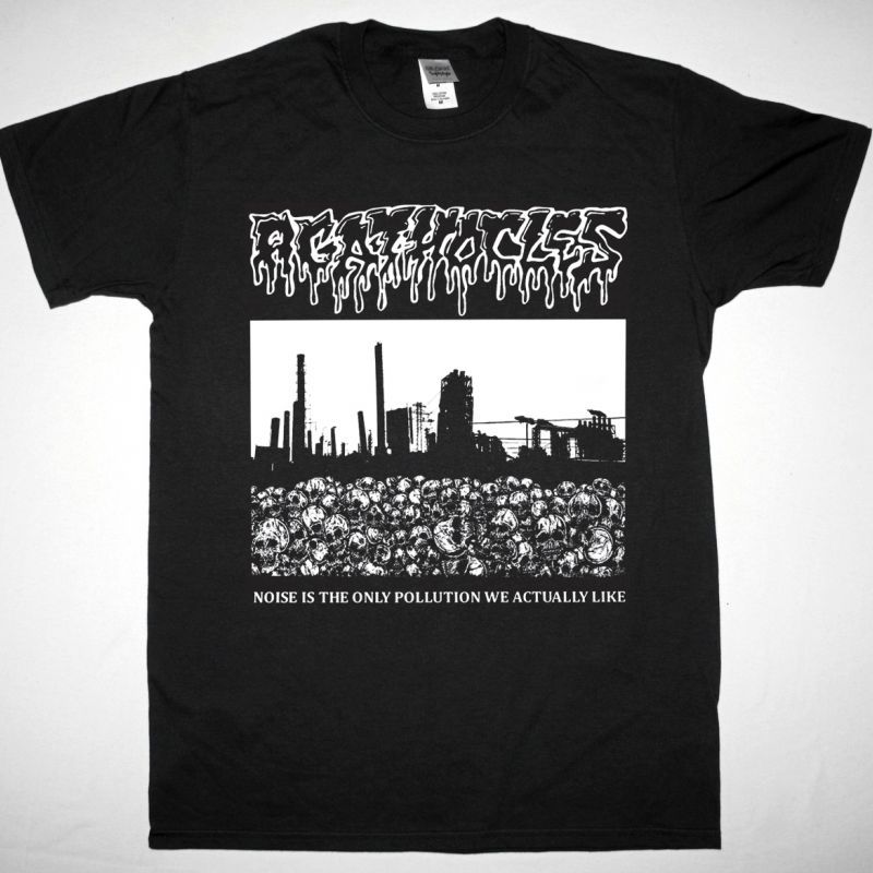 AGATHOCLES NOISE IS THE ONLY POLLUTION WE ACTUALLY LIKE NEW BLACK T-SHIRT