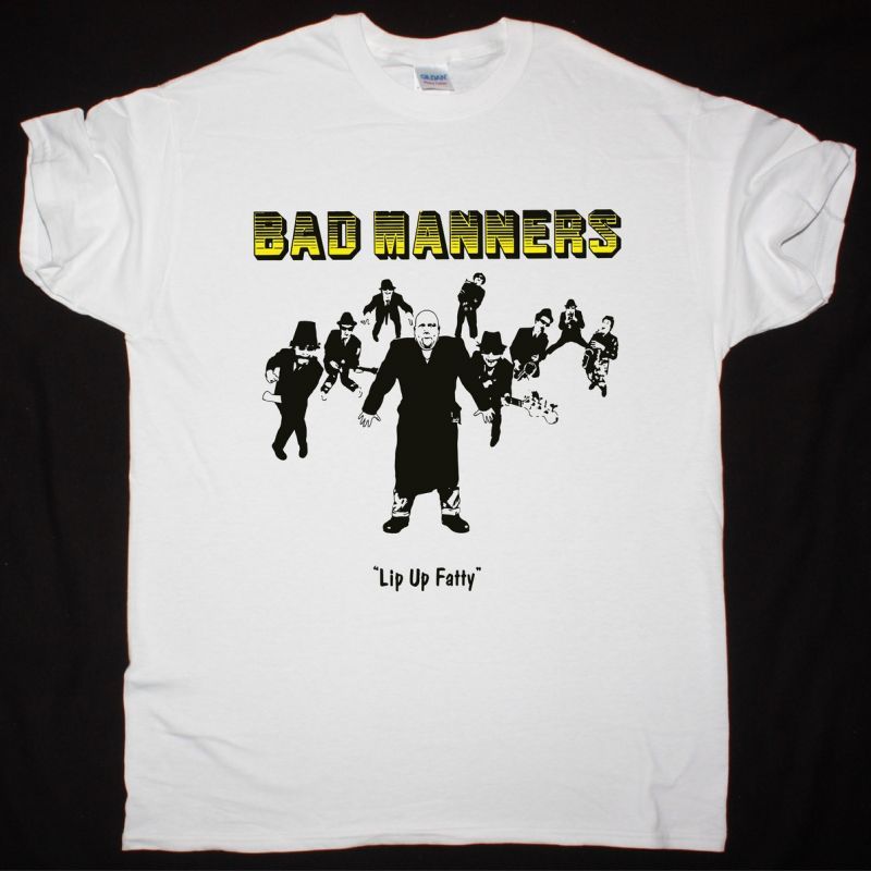 BAD MANNERS LIP UP FATTY NEW WHITE T-SHIRT