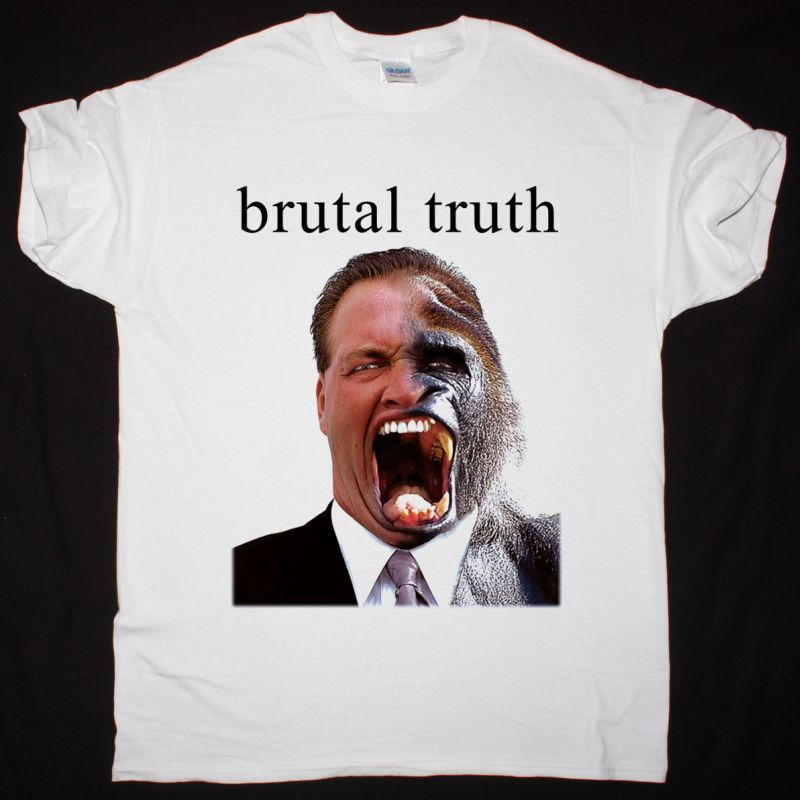 BRUTAL TRUTH SOUNDS OF THE ANIMAL KINGDOM NEW WHITE T-SHIRT