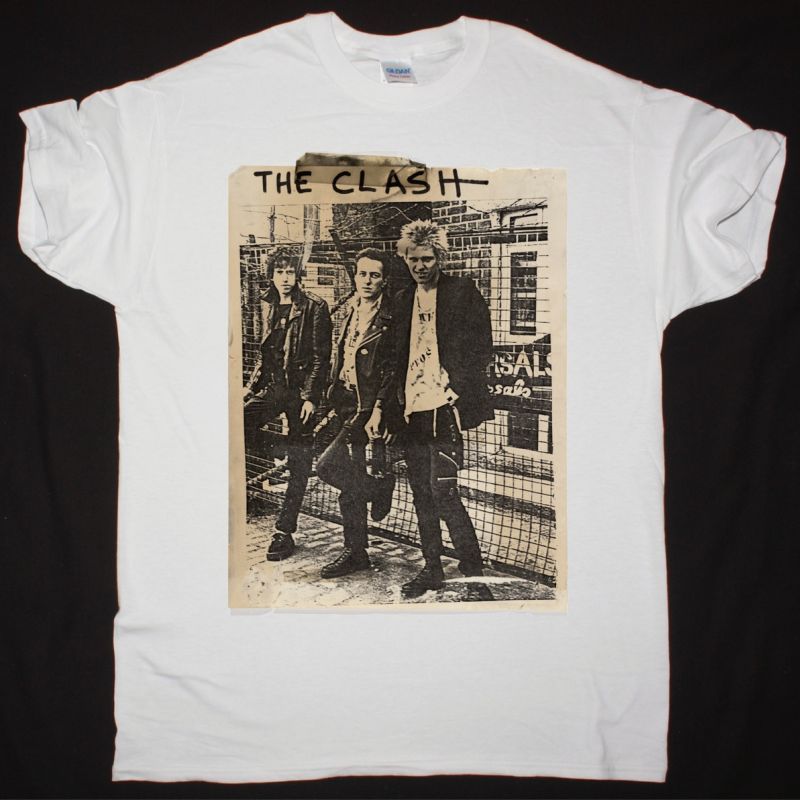 THE CLASH BAND NEW WHITE T SHIRT