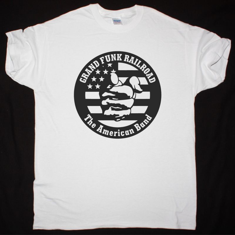 GRAND FUNK RAILROAD THE AMERICAN BAND NEW WHITE T-SHIRT