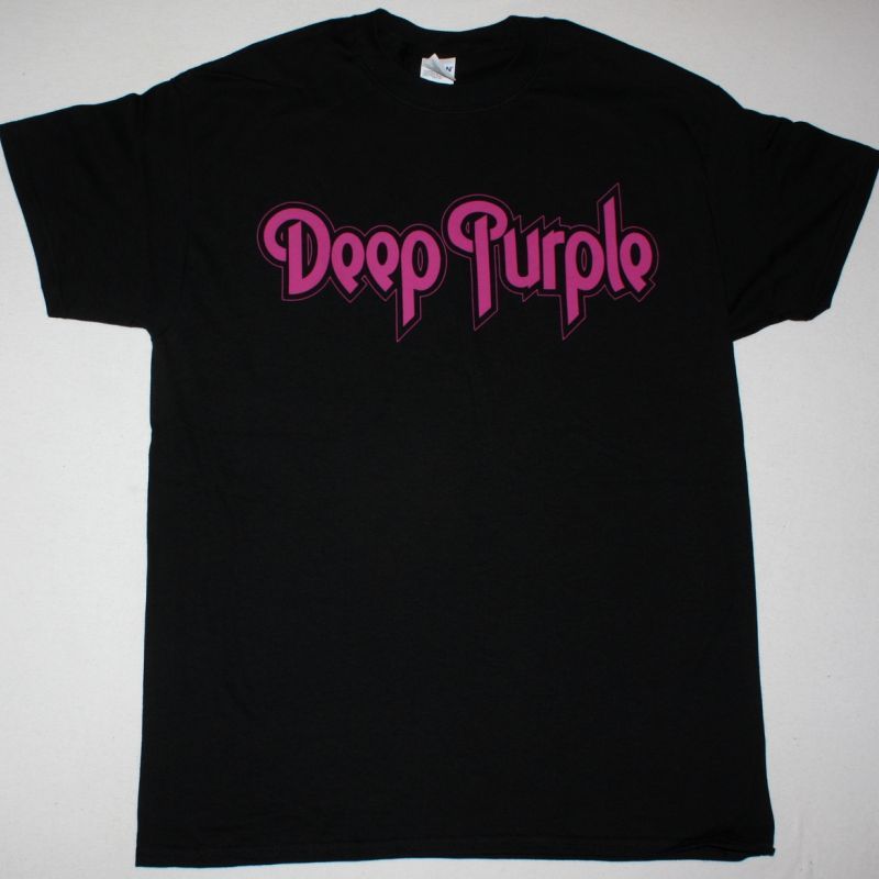 DEEP PURPLE PURPLE LOGO NEW BLACK T-SHIRT