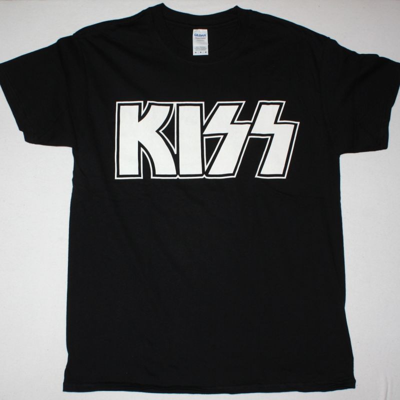 KISS WHITE LOGO NEW BLACK T-SHIRT