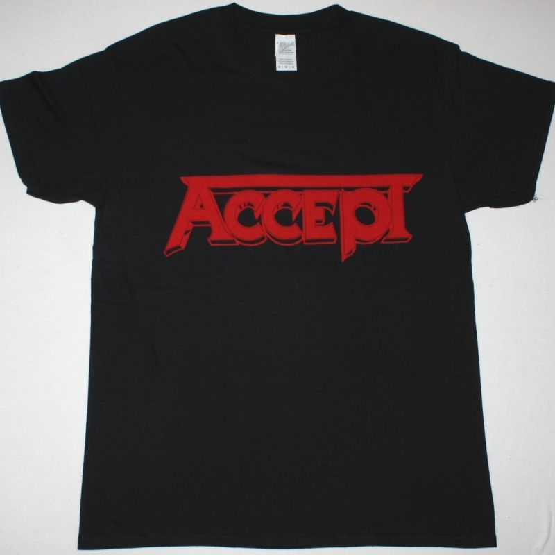 ACCEPT RED LOGO NEW BLACK T-SHIRT