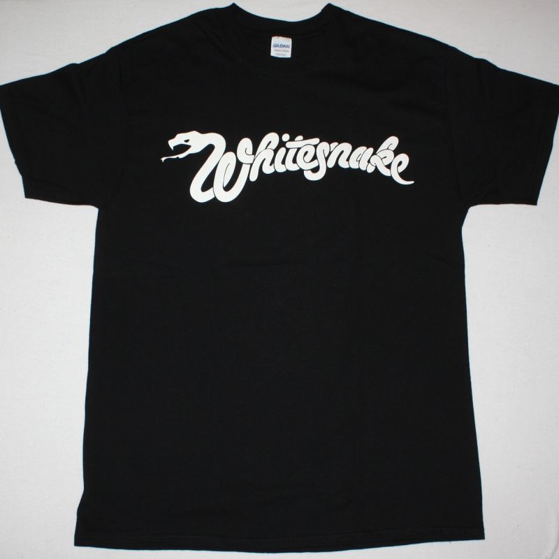 WHITESNAKE WHITE LOGO NEW BLACK T-SHIRT