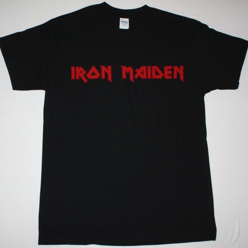 IRON MAIDEN RED LOGO NEW BLACK T-SHIRT