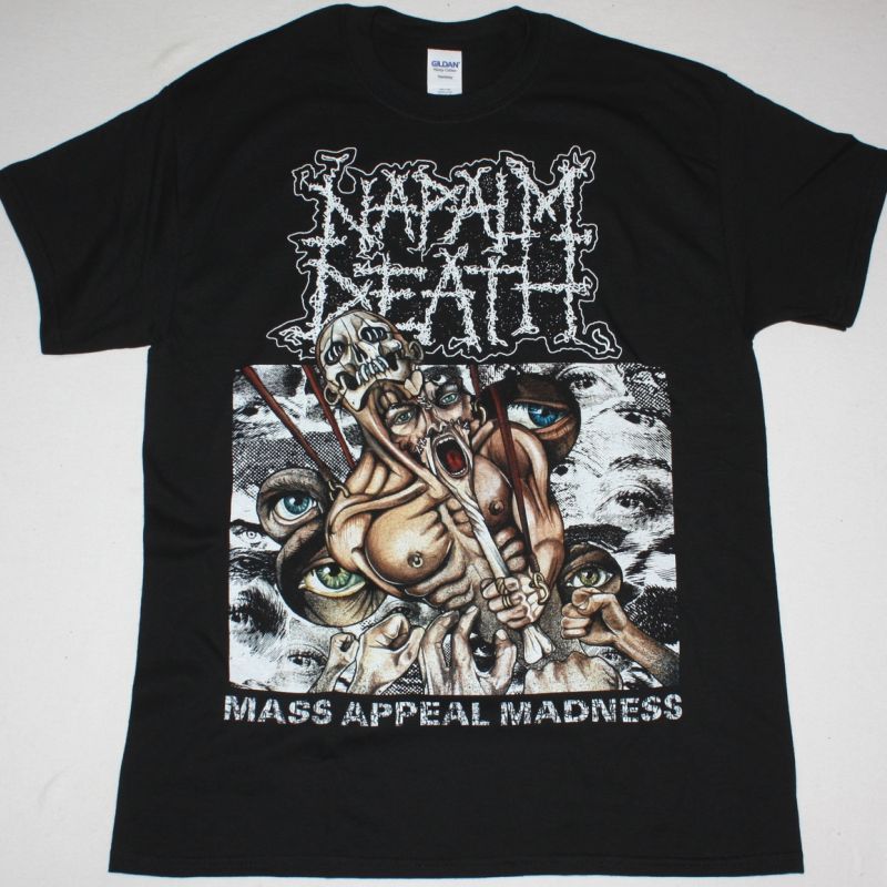 NAPALM DEATH MASS APPEAL MADNESS NEW BLACK T-SHIRT