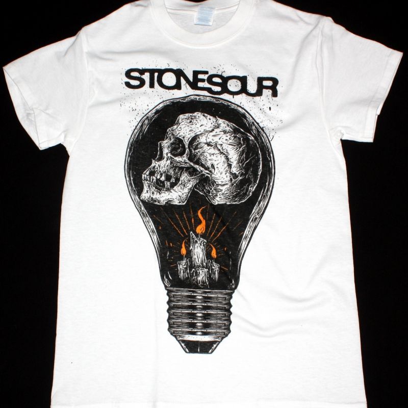 STONE SOUR LIGHTBULB NEW WHITE T-SHIRT