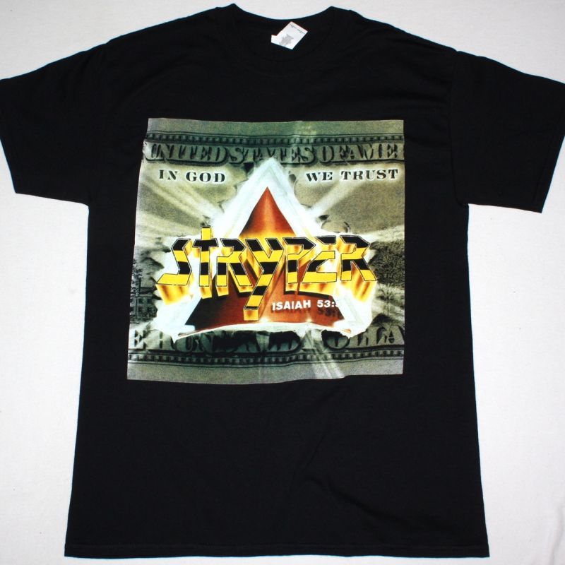 STRYPER IN GOD WE TRUST NEW BLACK T-SHIRT