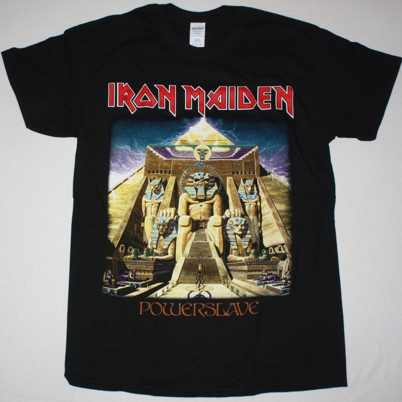 IRON MAIDEN POWERSLAVE 1984 NEW  BLACK T-SHIRT