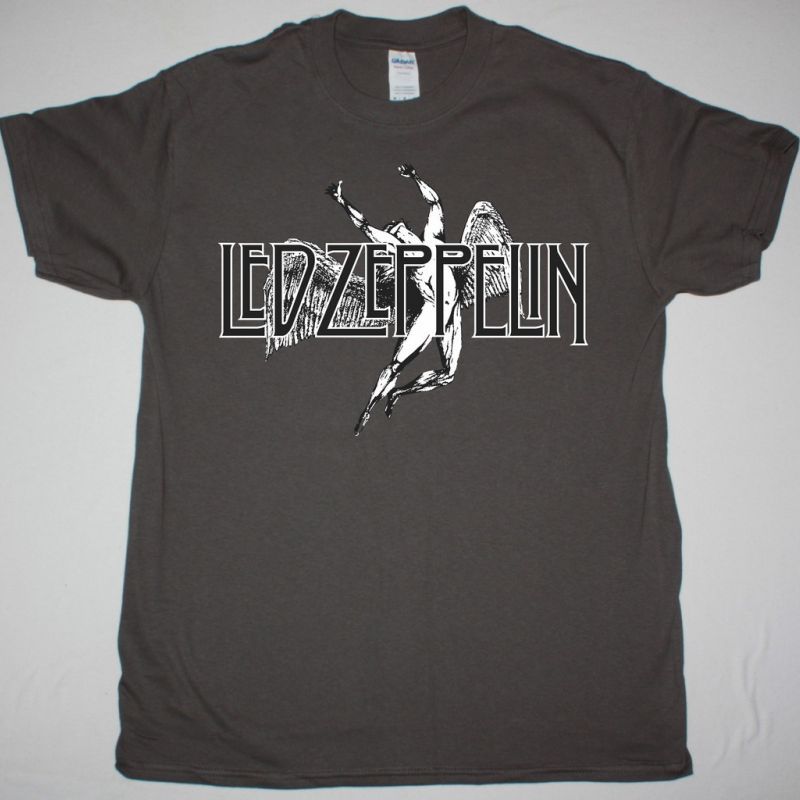 LED ZEPPELIN SWAN SONG LOGO NEW GREY T SHIRT