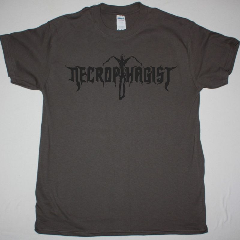 NECROPHAGIST LOGO NEW GREY CHARCOAL T-SHIRT