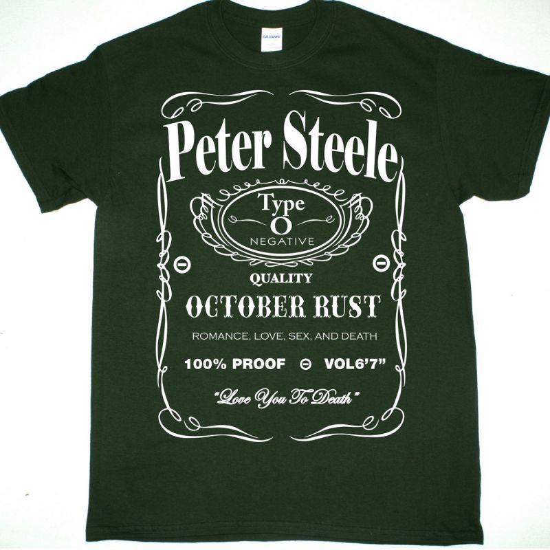 PETER STEELE TRIBUTE TYPE O NEGATIVE NEW FOREST GREEN T-SHIRT