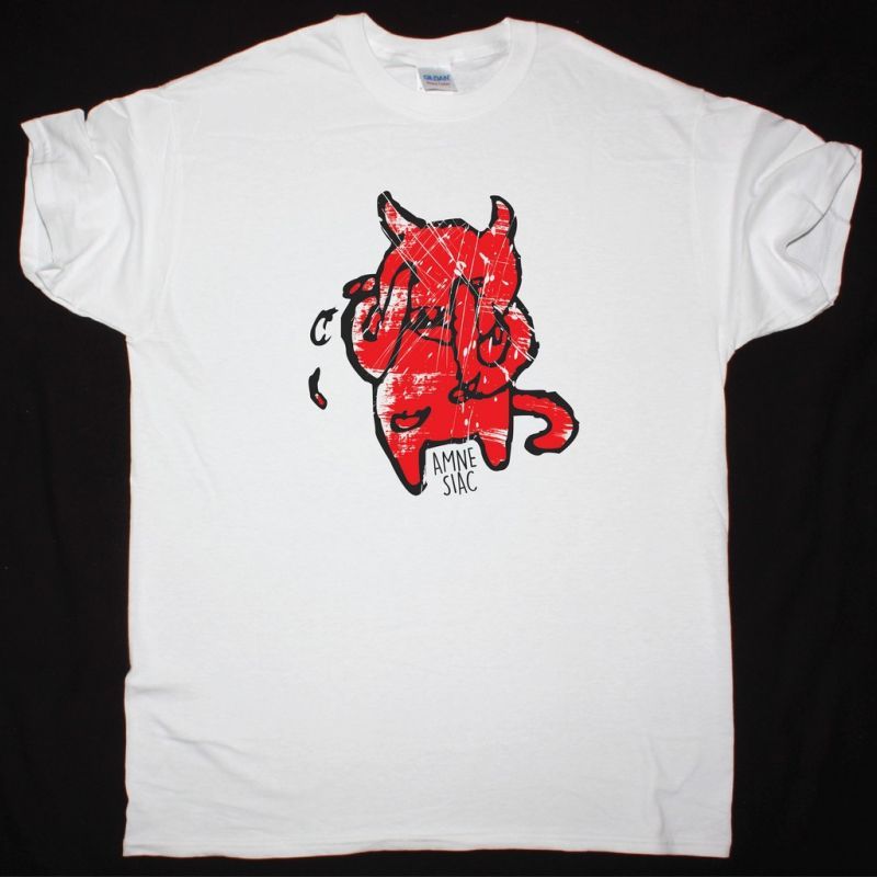 RADIOHEAD AMNESIAC LOGO NEW WHITE T-SHIRT