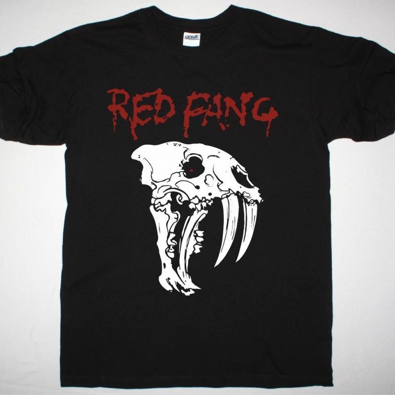 RED FANG NEW SKULL NEW BLACK T-SHIRT