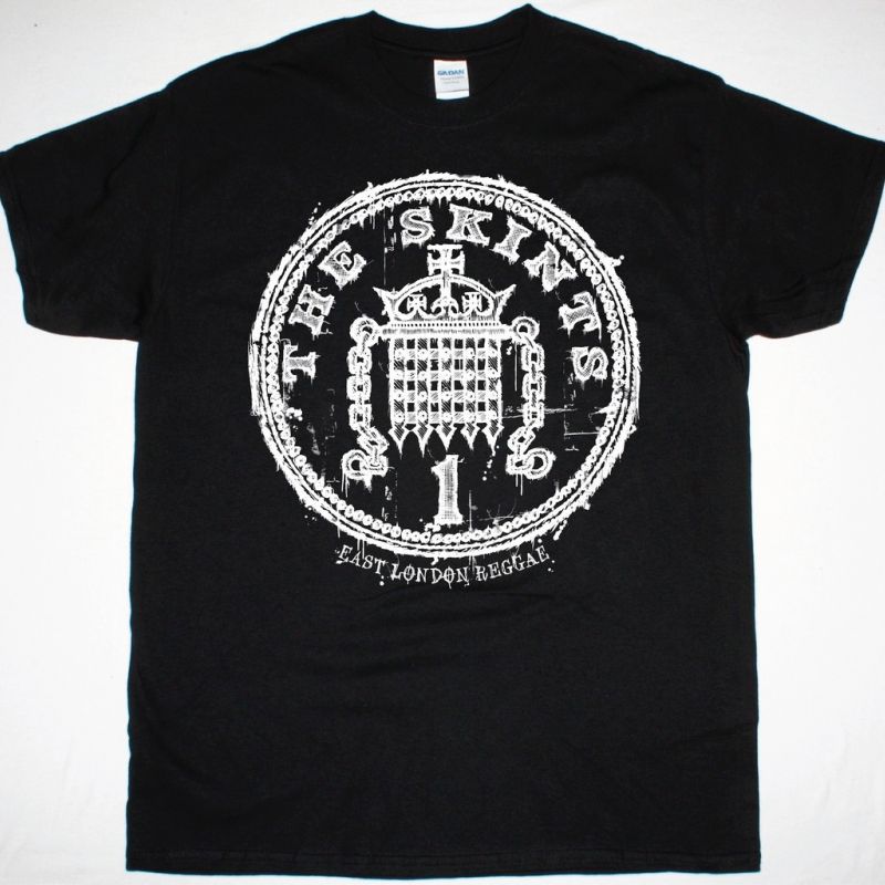 THE SKINTS PENNY LOGO NEW BLACK T-SHIRT
